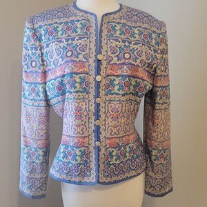 Vintage Papell petites silk top size 10P